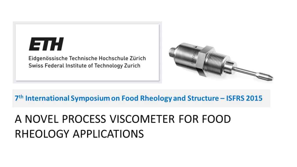 7th International Symposium On Food Rheology And Structure: A novel process viscometer for food rheology applications