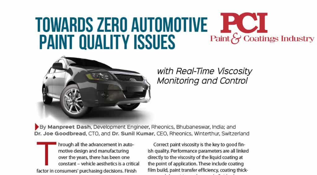 PCI (Paint & Coatings Industry) Magazine features Rheonics' SRV and