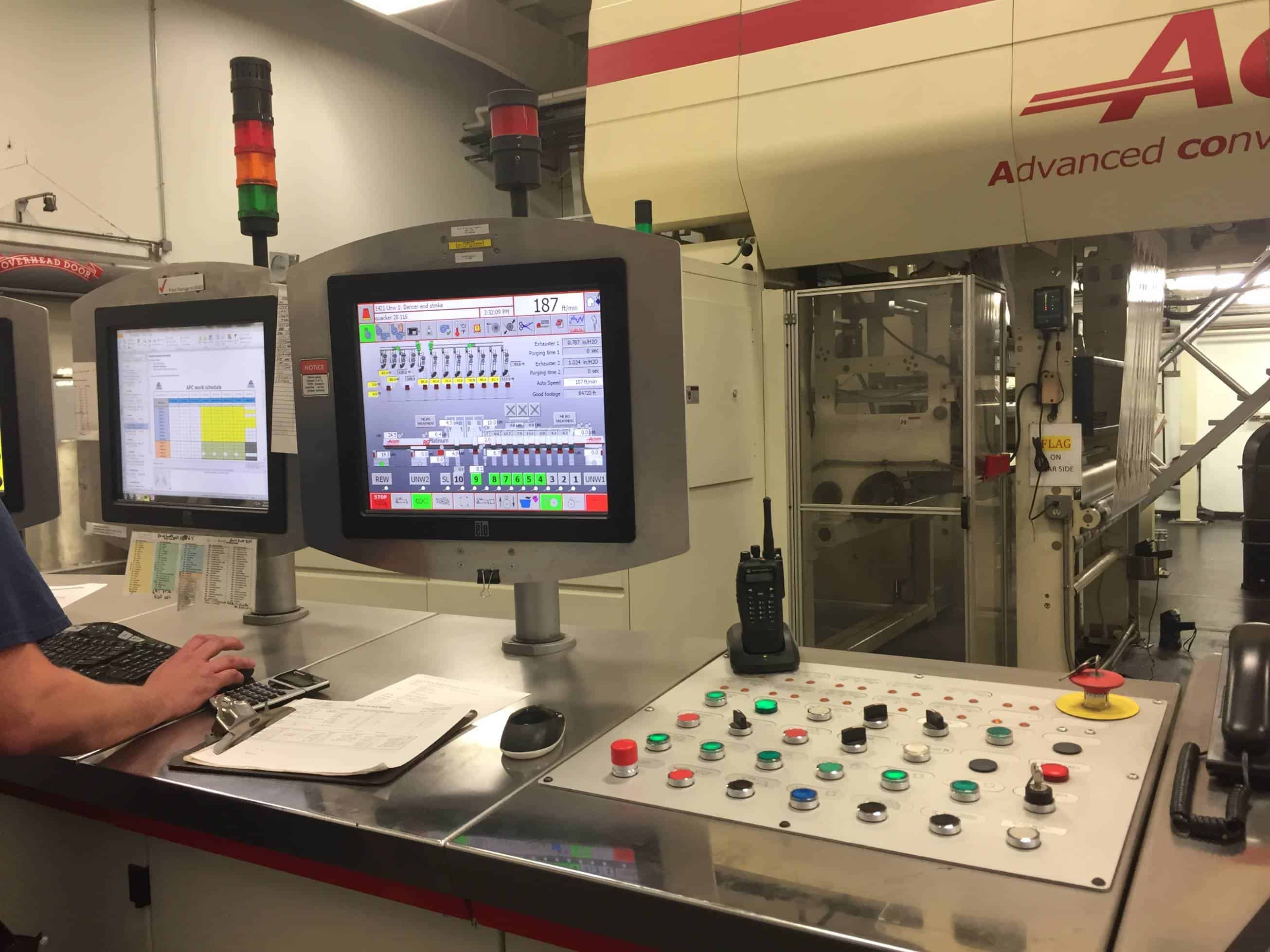 Rotogravure printing press ink viscosity control - HMI
