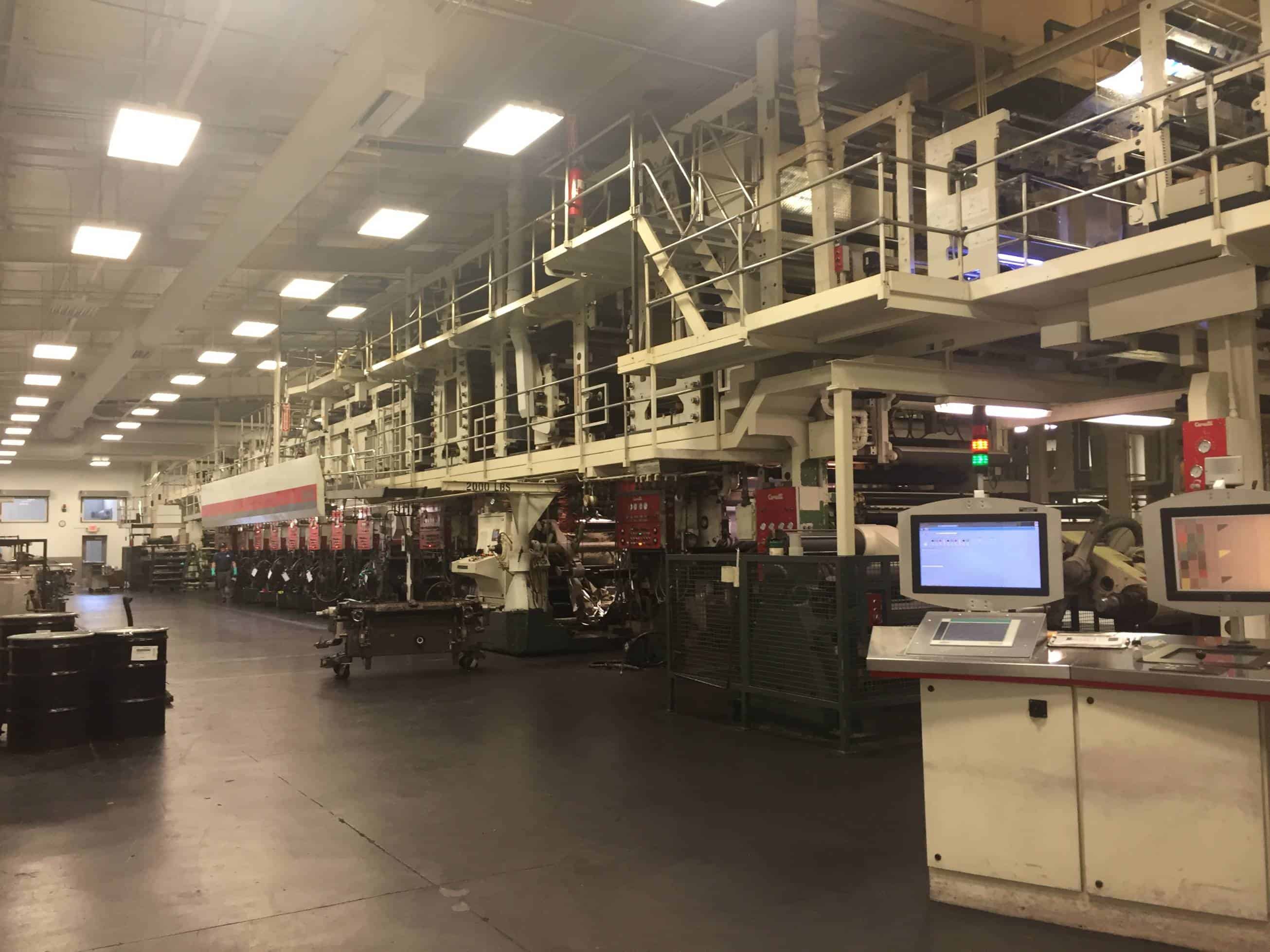 Rotogravure printing press ink viscosity control