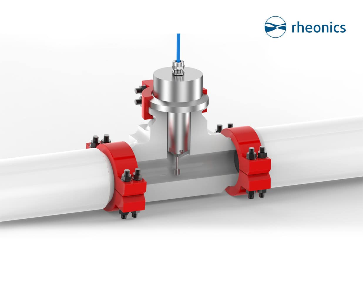 Rheonics inline density and viscosity sensor installed directly in a process pipeline