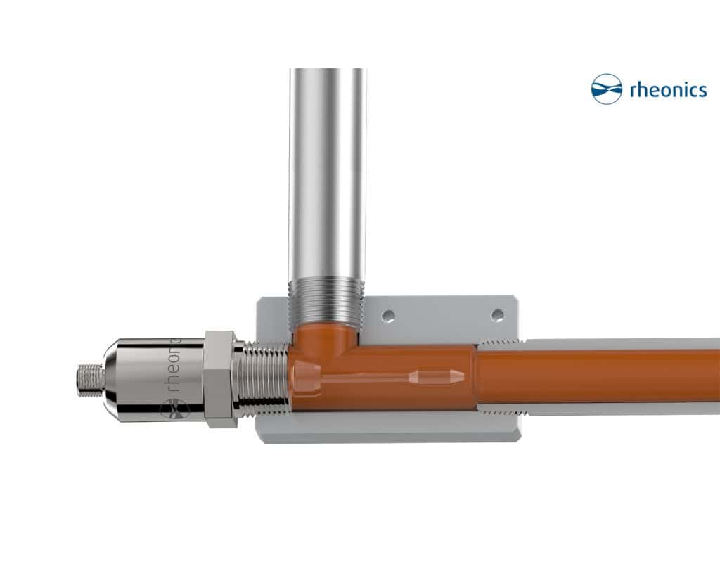Rheonics viscometer-SRV_IFC-34N-Flow-Cell_Pipe-Installation