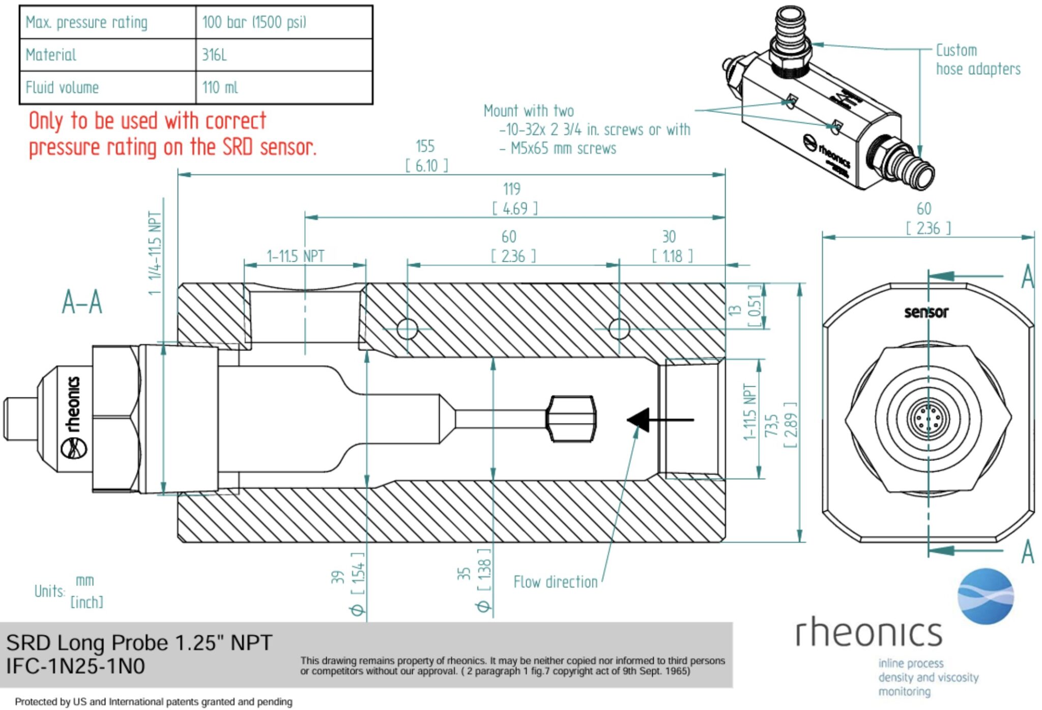 Srd Meter Riser IFC-1N25-1N0-SRD » rheonics :: viscometer and density meter