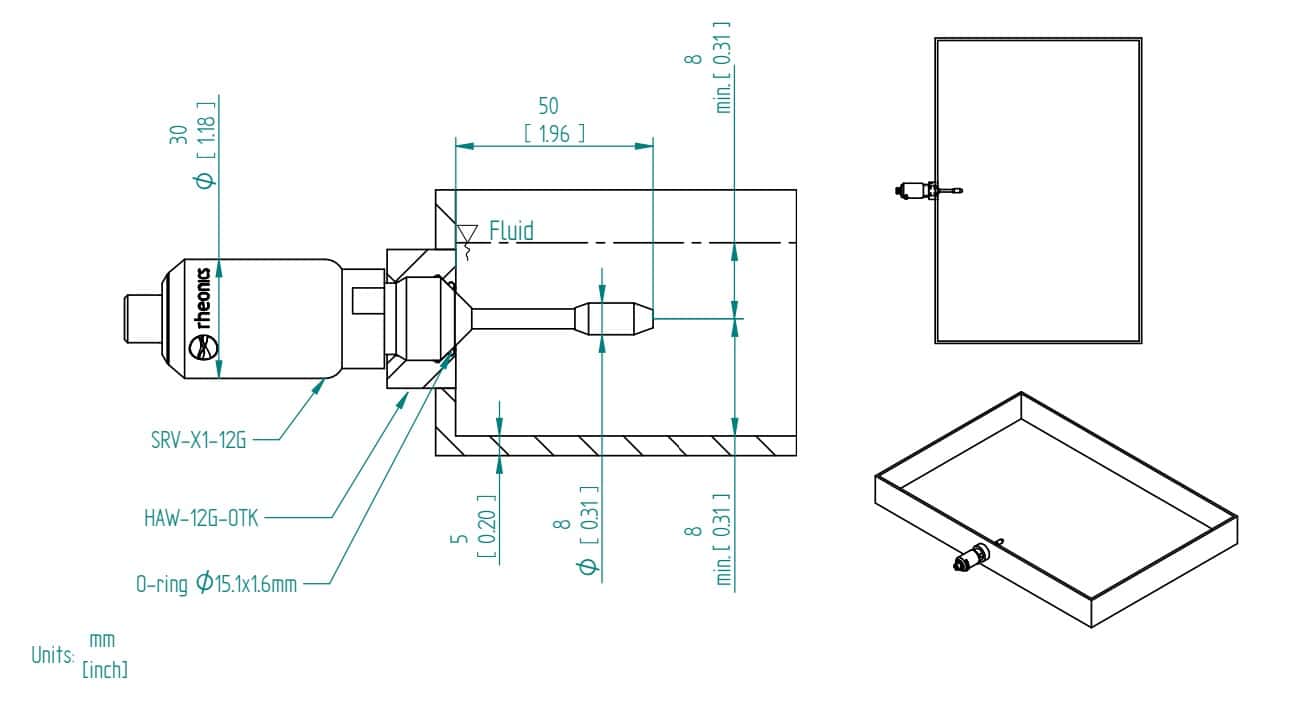 Figure 8 - SRV-X1-12G installed in a dip coating tray using an HAW-12G-OTK