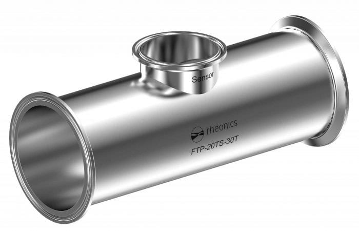 Figure 16: Clamped flow tee spool piece (FTP) for Tri-Clamp Type-SR sensor probes.