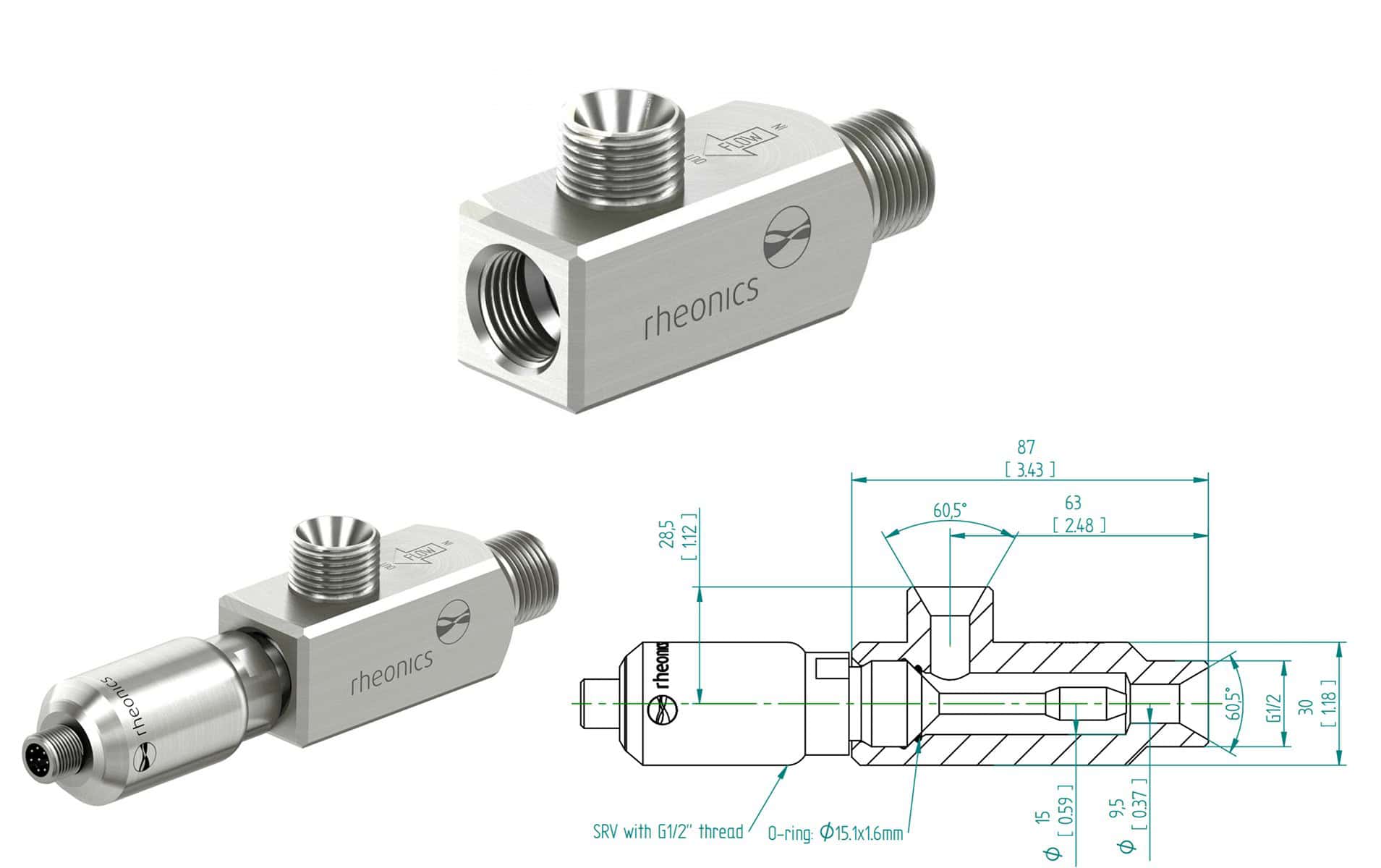 Figure 10 - HPT-12G, flow cell for SRV-X1-12G sensor