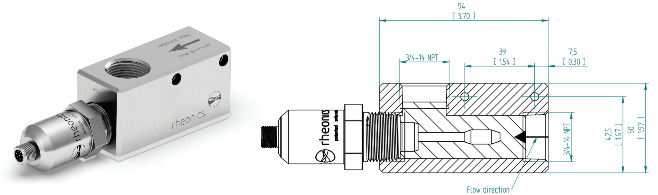 Figure 4: Rheonics SRV Inline viscometer in IFC-34N-SRV flow cell