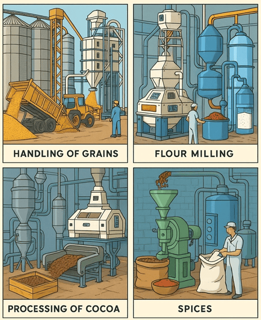 Figure 3. Dust hazard applications – Food & Agriculture