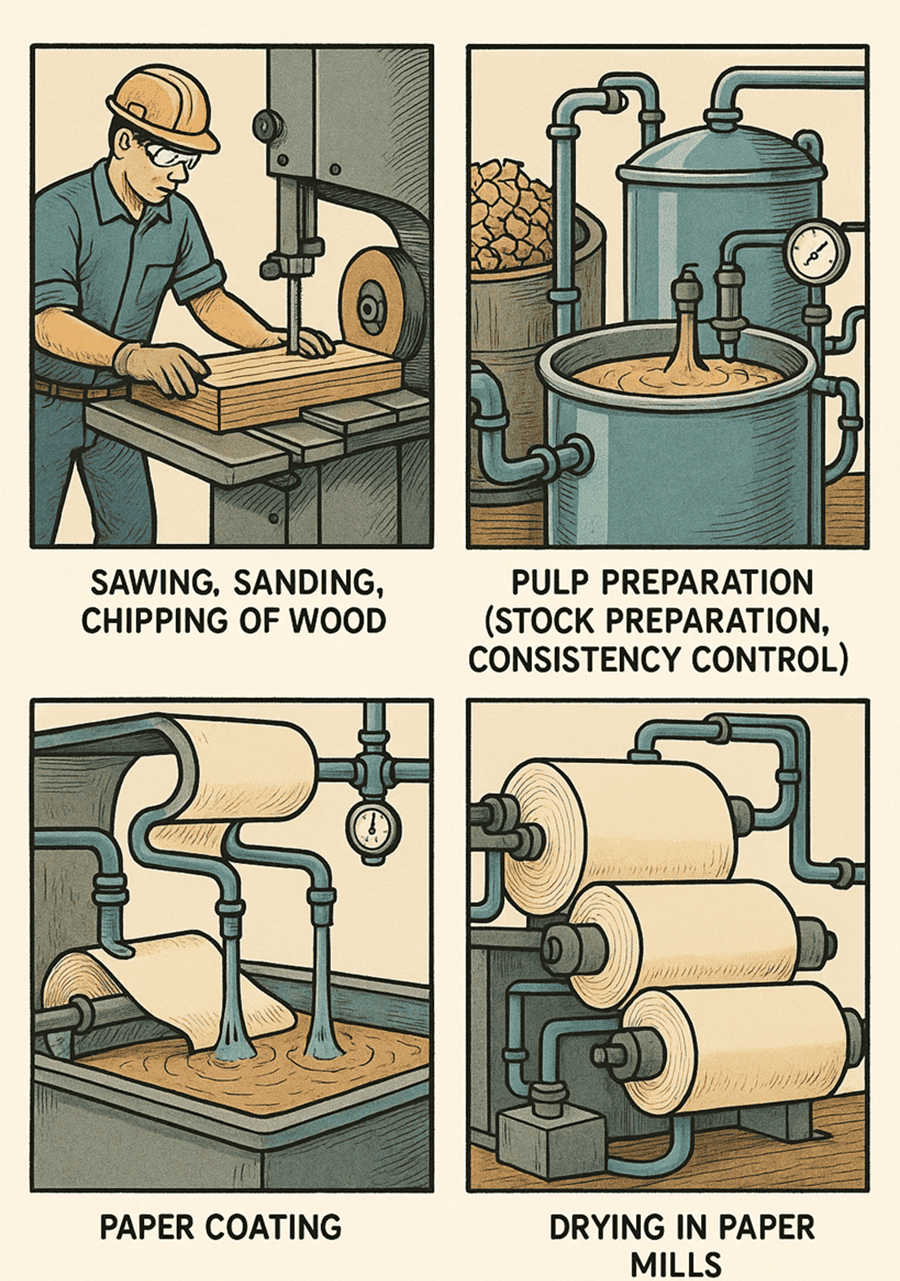 Figure 8. Dust hazard applications – Wood processing & paper industry