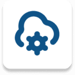 Cloud Settings Blue Icon