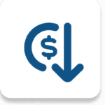 Reduce Money Blue Icon