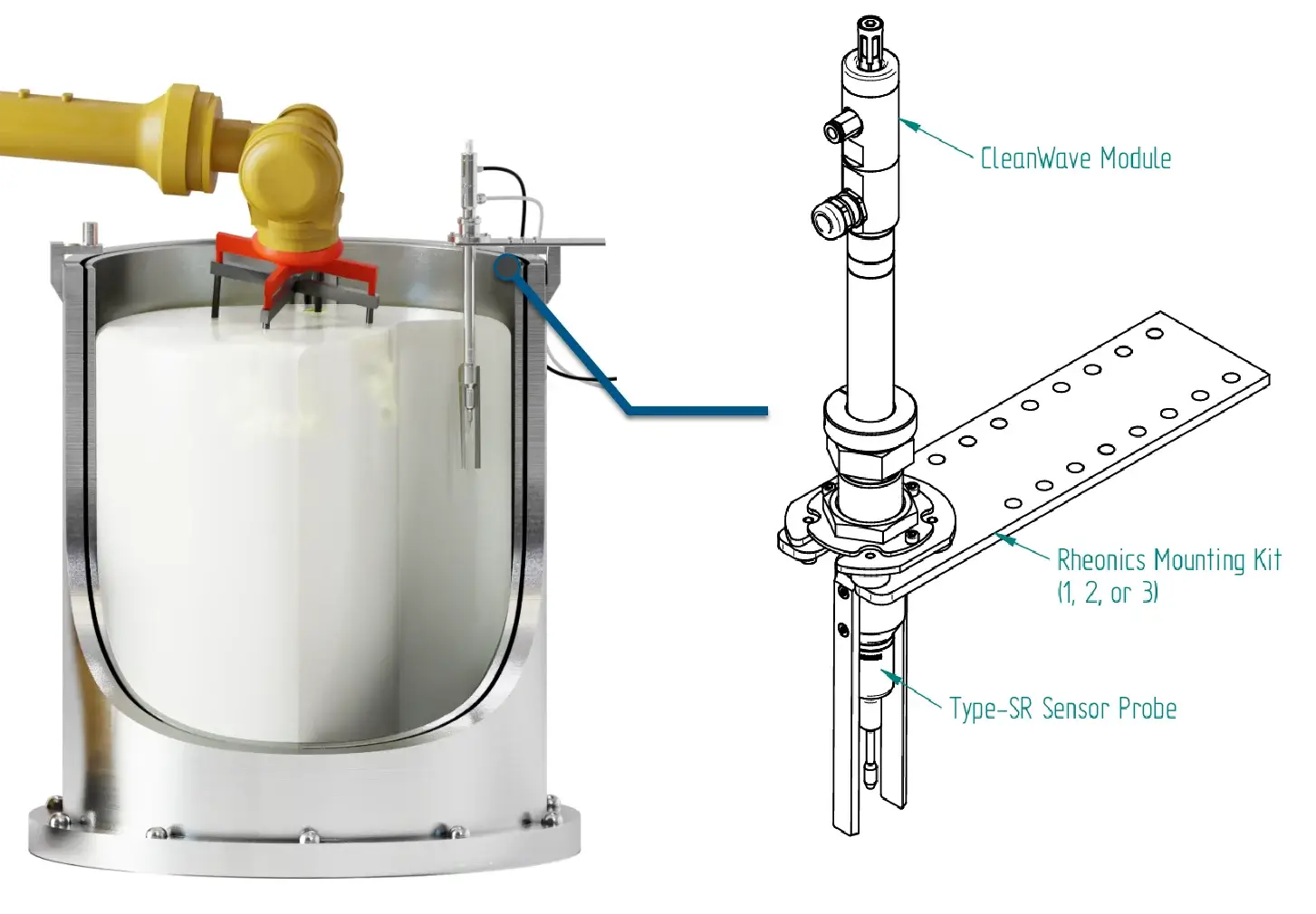 SlurrySense Εγκατάσταση δεξαμενής