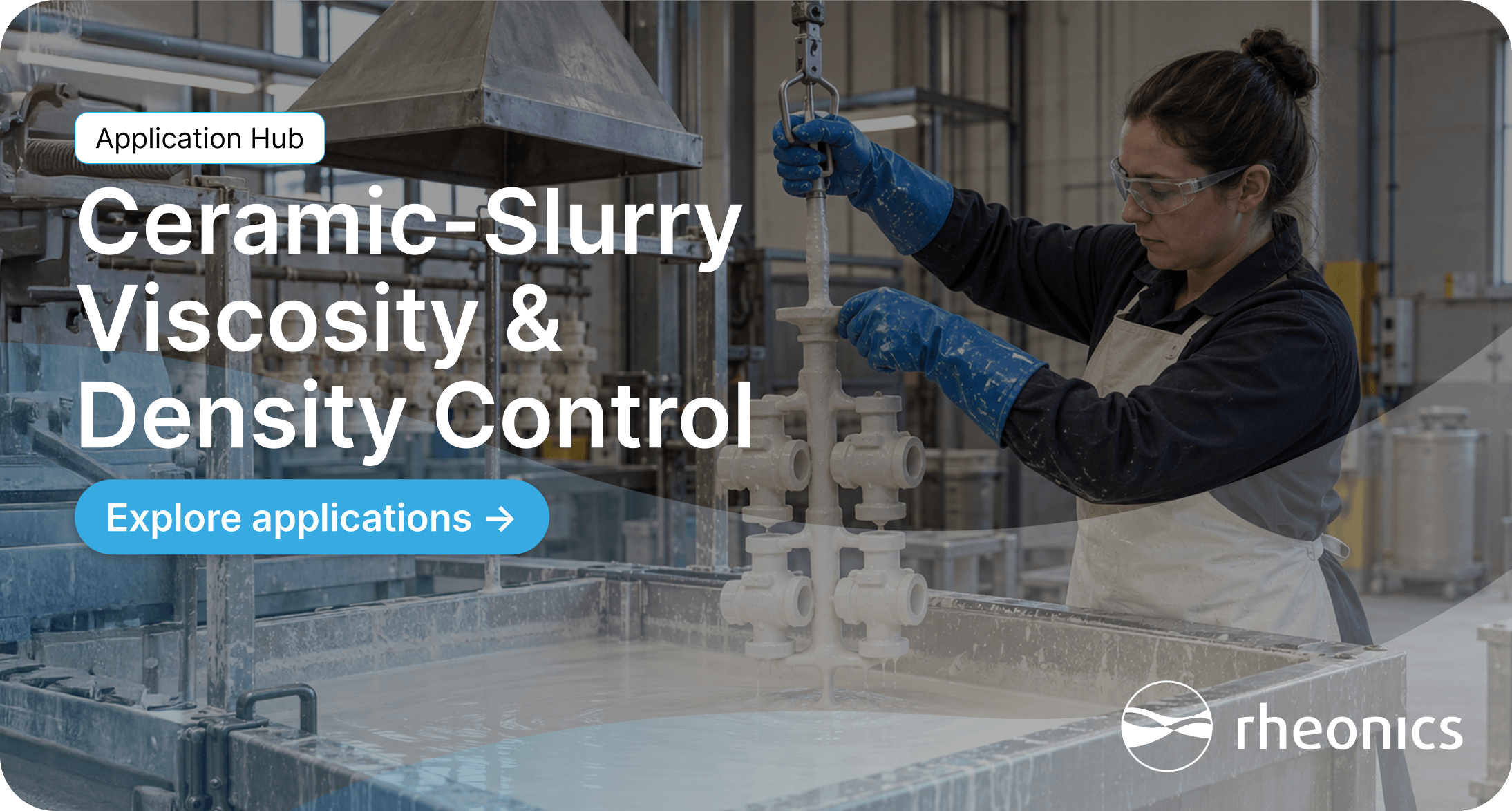 Person controlling Viscosity and density in ceramic slurry