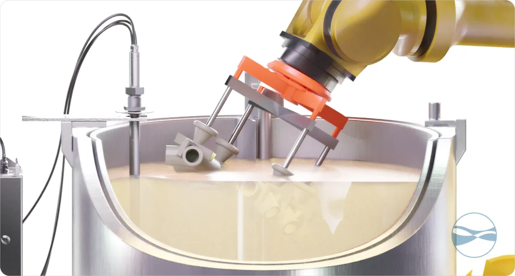 Continuous viscosity and density at the dip tank